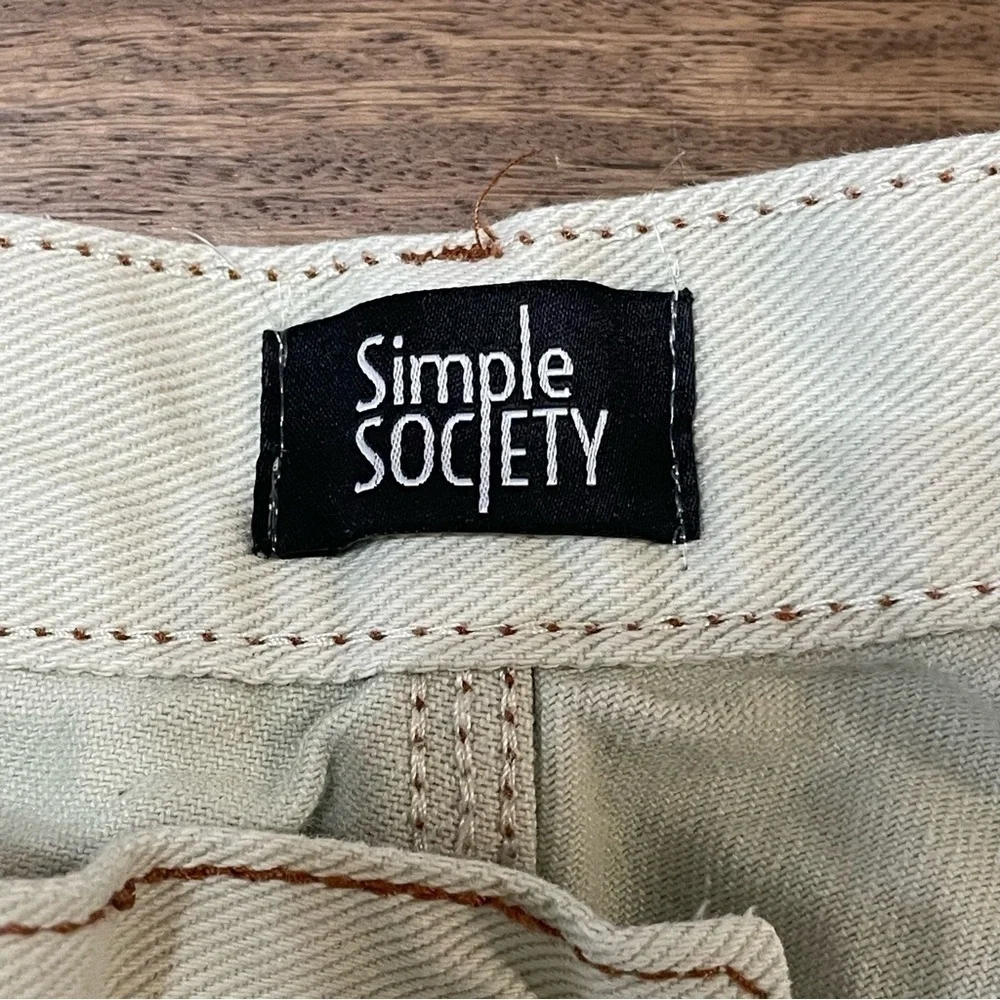 Simple Society Carpenter Super High Rise Light Tan Cotton Jeans‎ Size 9 Y2K